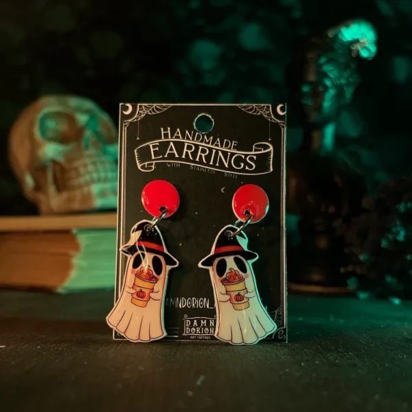 Pumpkin Spice Ghost fülbevaló